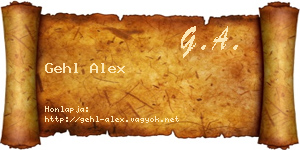 Gehl Alex névjegykártya